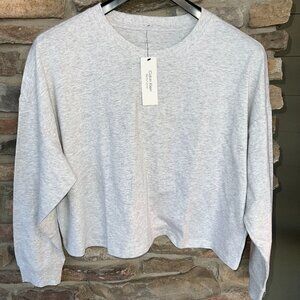 Calvin Klein Performance Women's XL L XS Oatmeal Heather LS Boxy Fit T-Shirt NWT